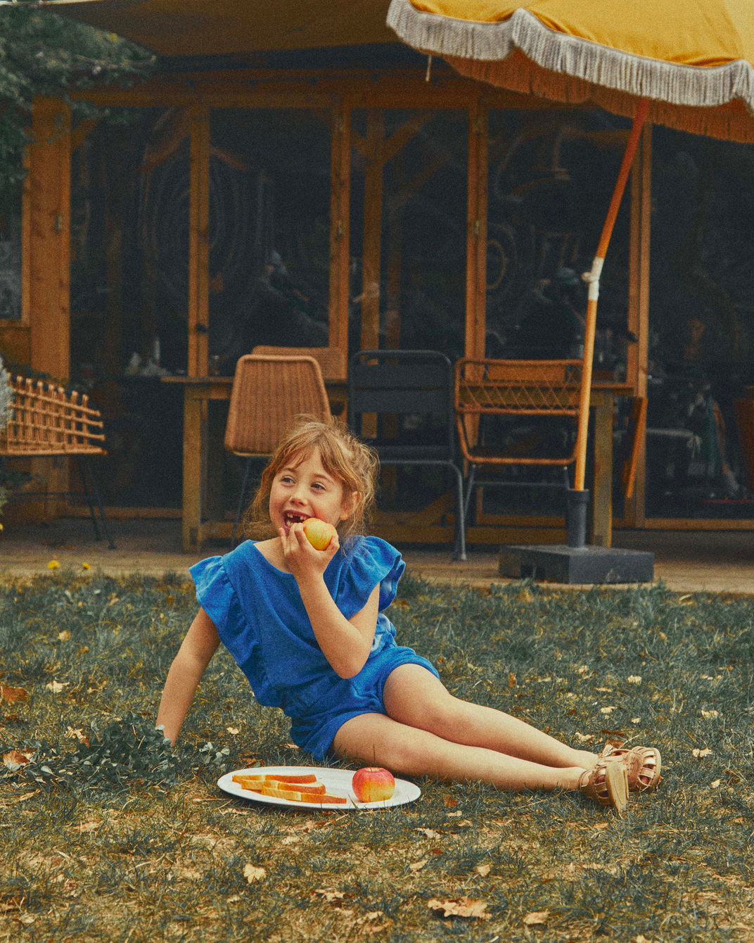 Combishort volantée éponge céleste