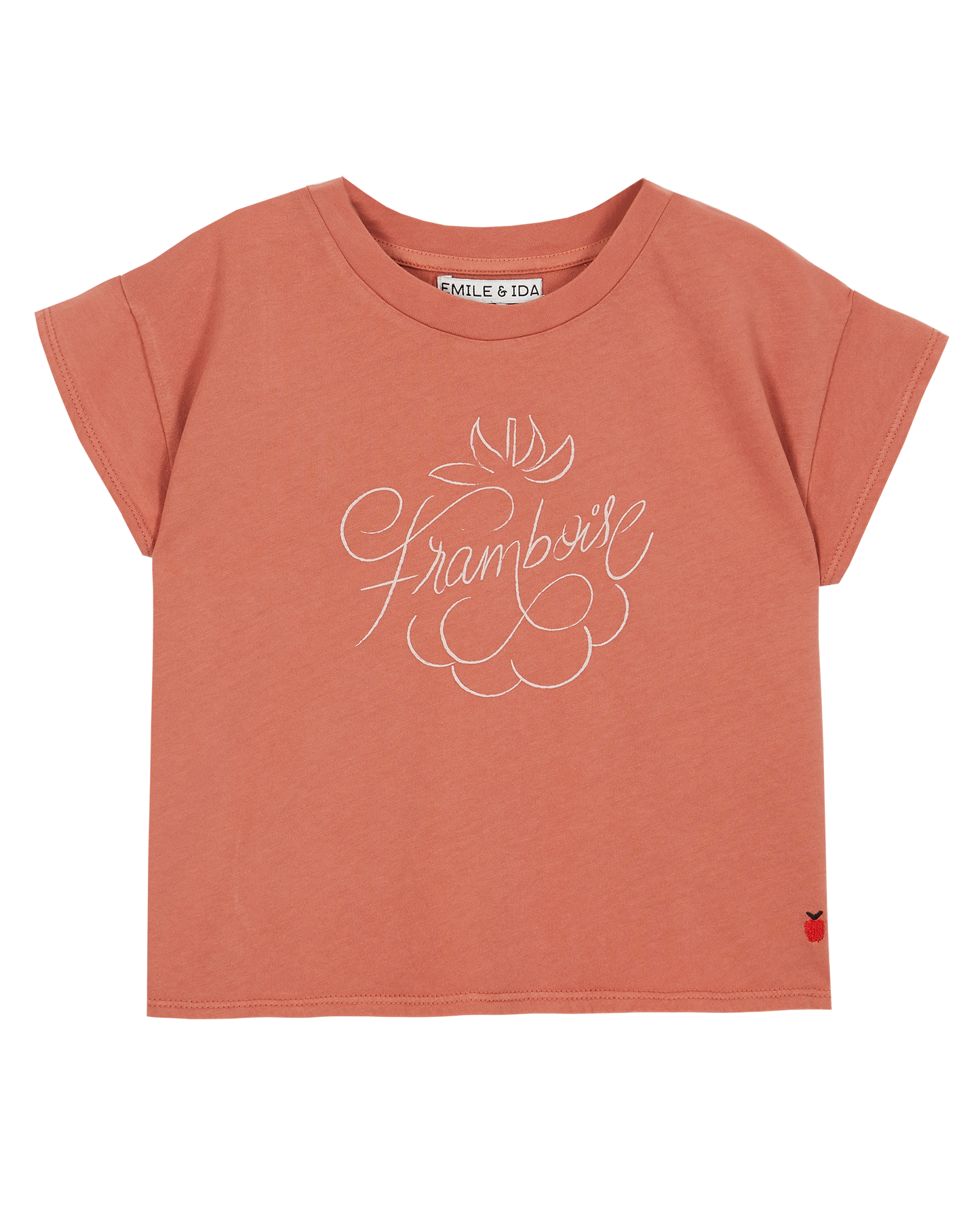 Organic cotton raspberry tile t-shirt