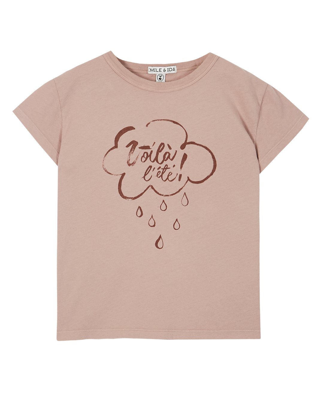 Tee-shirt coton bio mauve voilà l'été