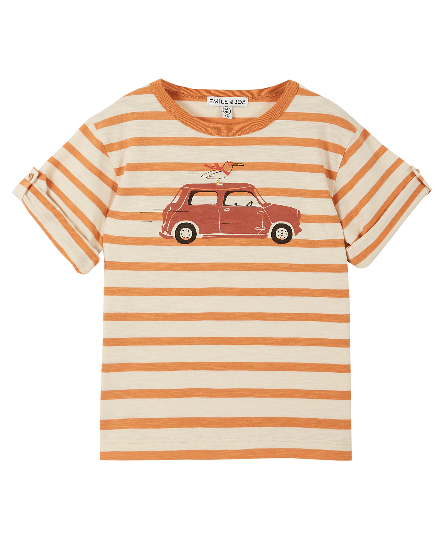 Organic ecru mango striped t-shirt