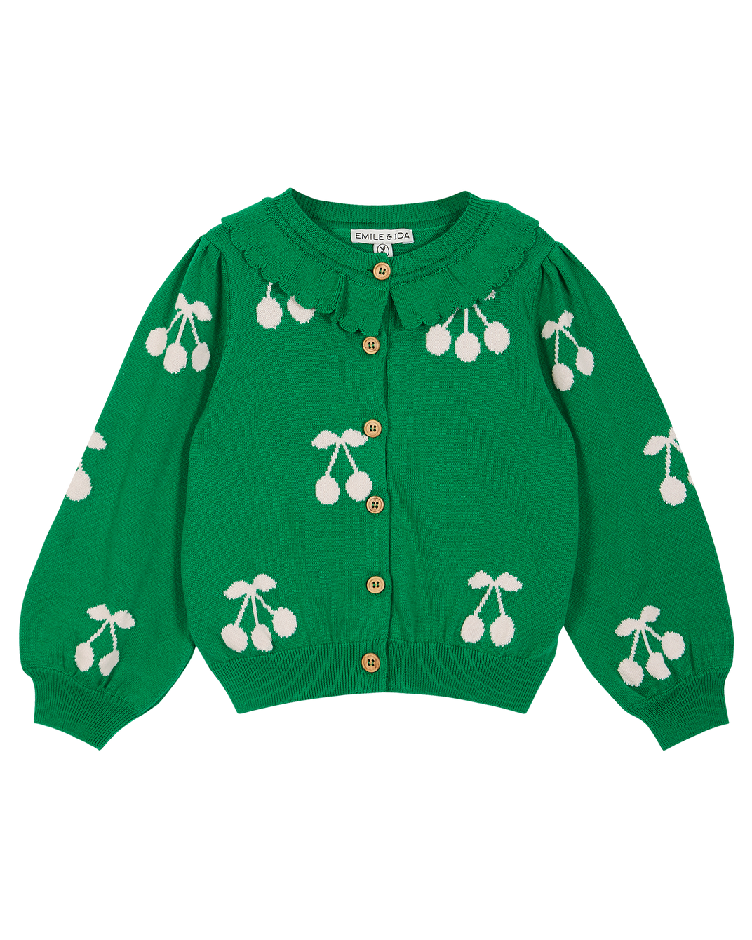 Cardigan cerise coton bio garden et écru