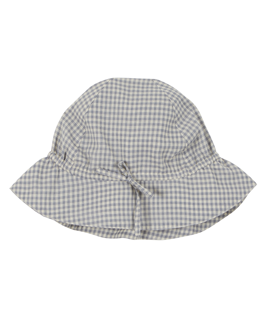 Blue gingham cotton hat