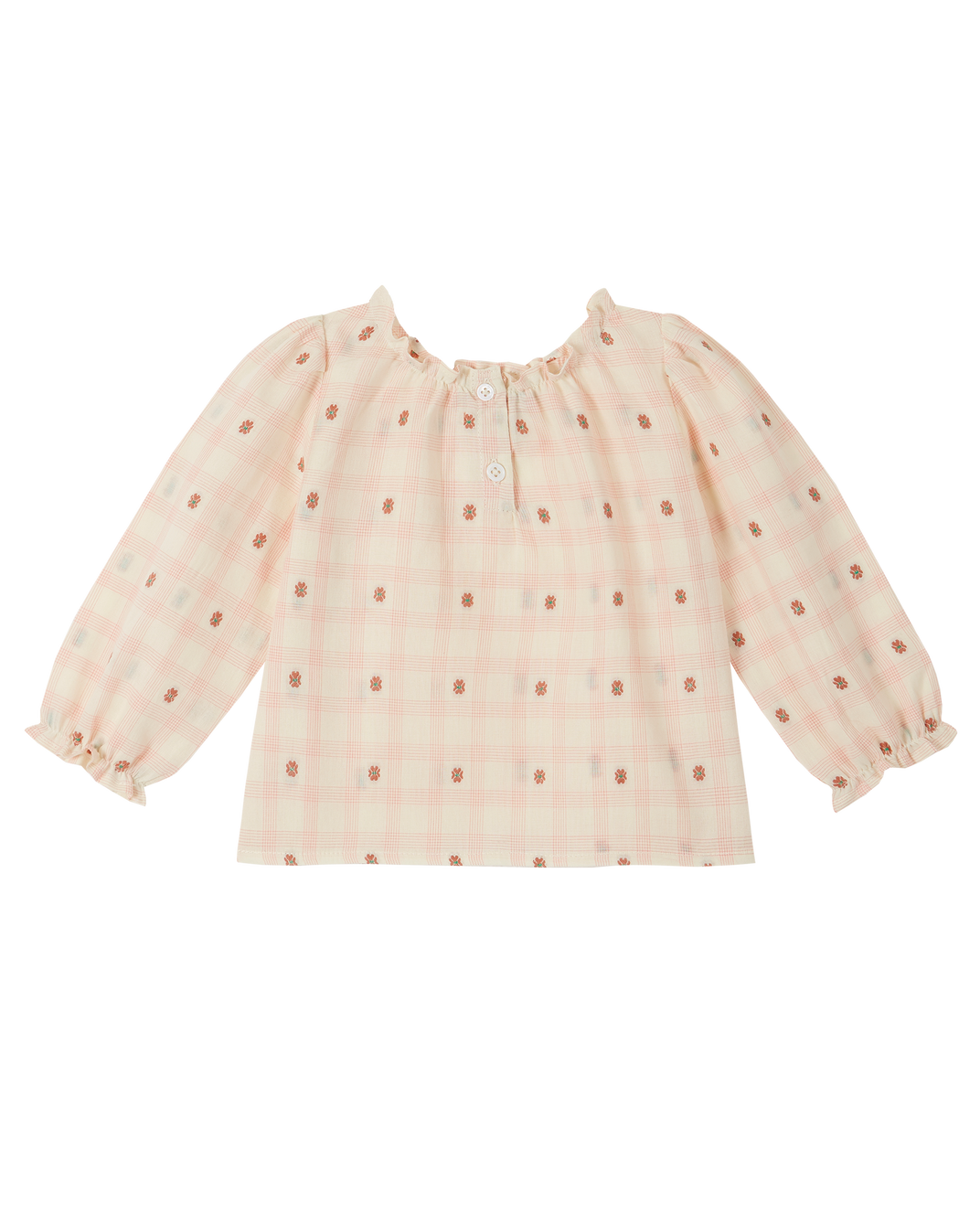 Blouse - Carreaux fleurs rose