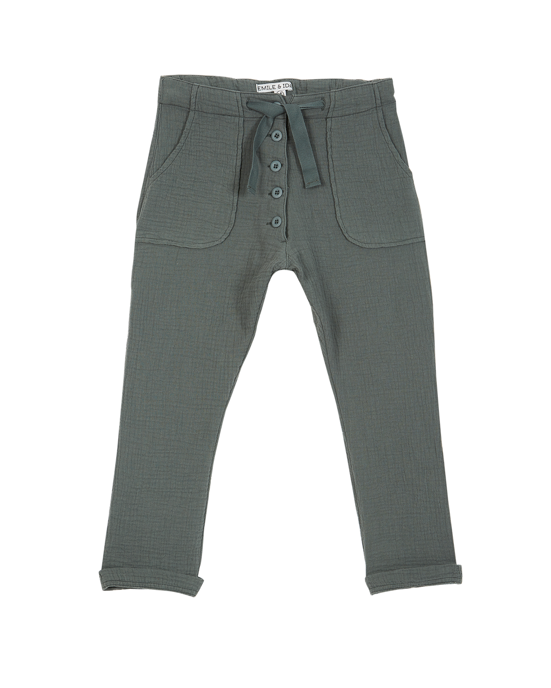 Spinach cotton gauze pants