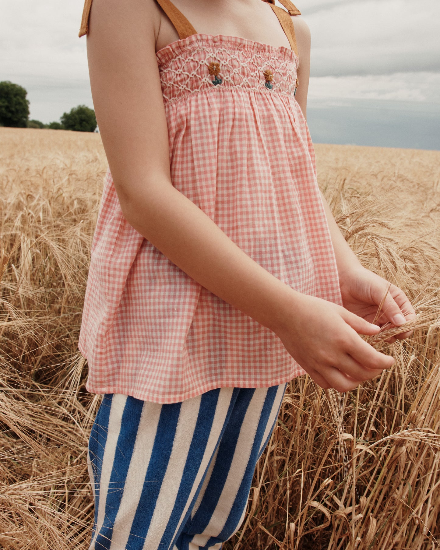 Pink gingham cotton top