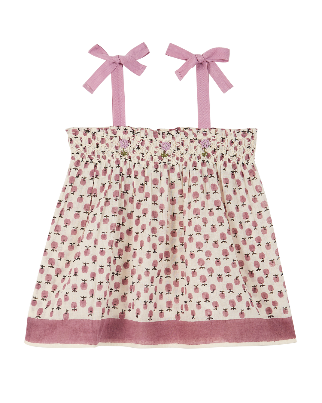 Top - coton écru granny violet