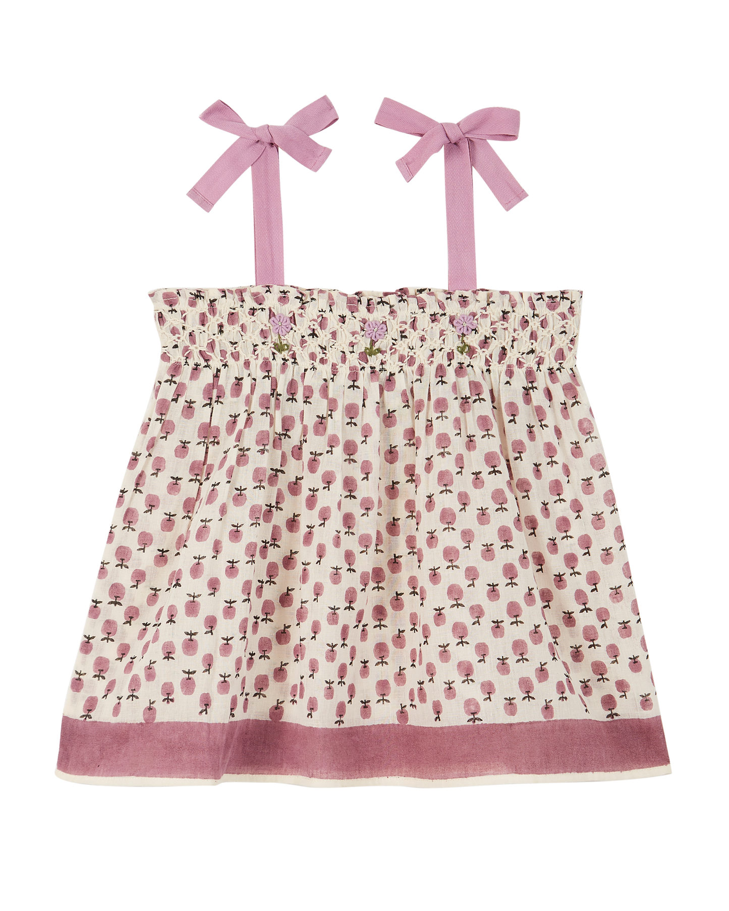 Granny Smith purple ecru cotton top