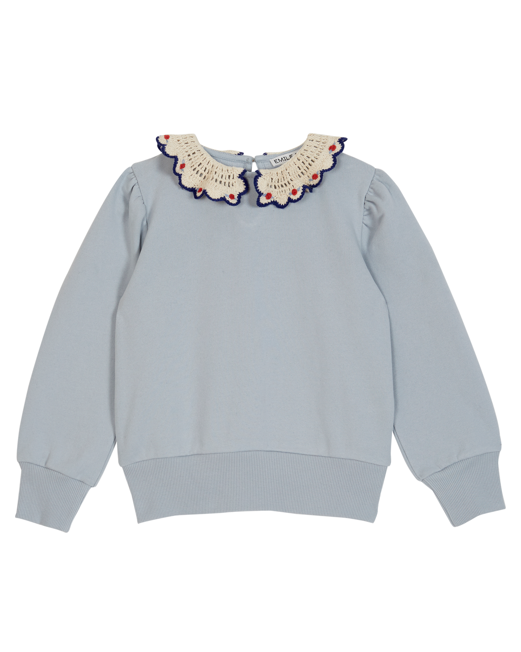 Sweat collerette coton ciel