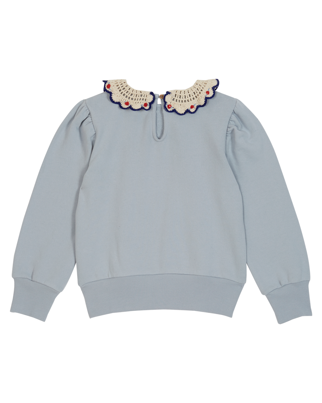 Sweat collerette coton ciel