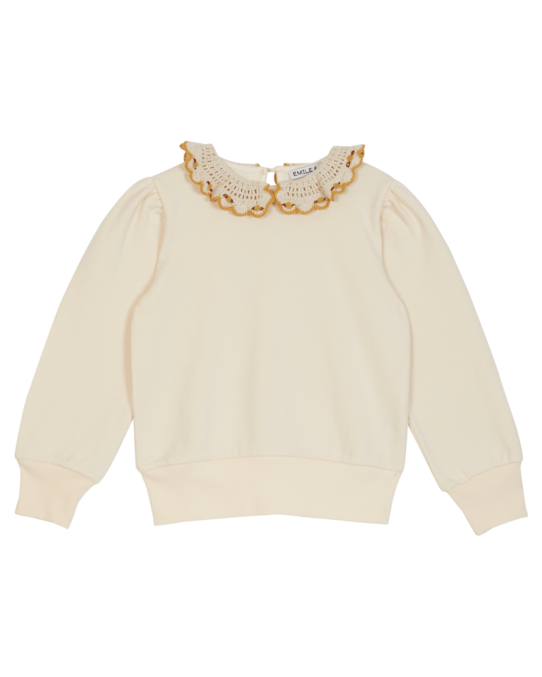 Sweat collerette coton écru