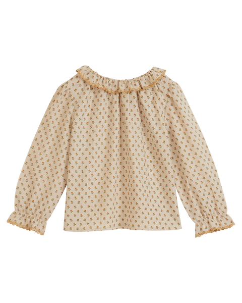 Blouse collerette marceau beige