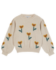 Pull fille tulipe grège