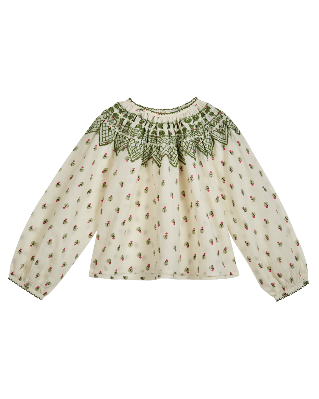 Blouse col brodé Lily écru