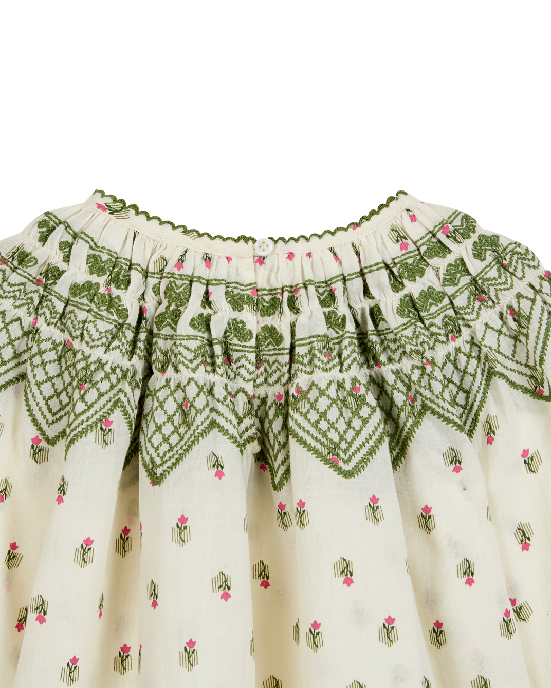 Blouse col brodé Lily écru
