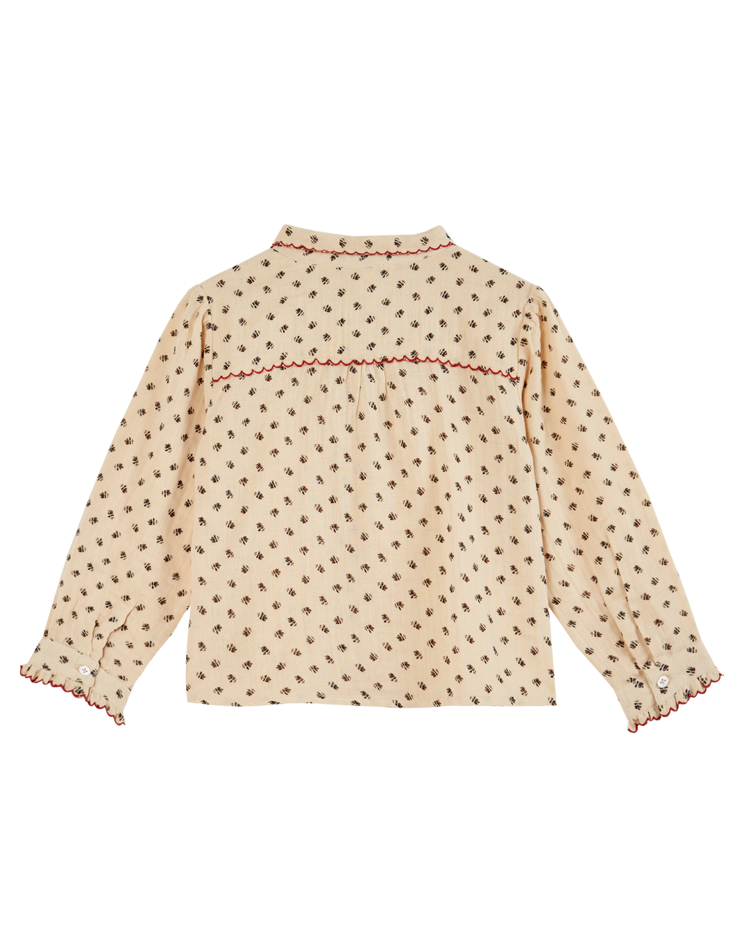 Blouse col noué chardon beige
