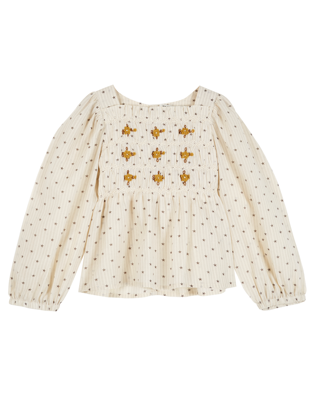 Blouse broderie étoile écru