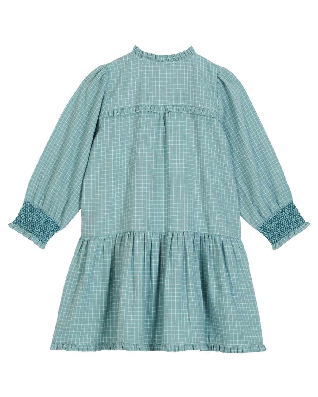 Robe carreaux Félicie céladon