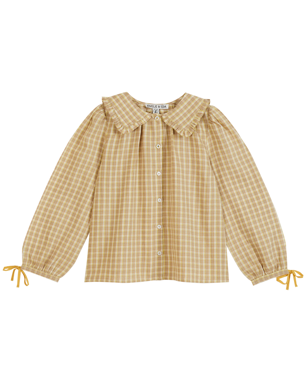 Blouse carreaux Brigitte jaune