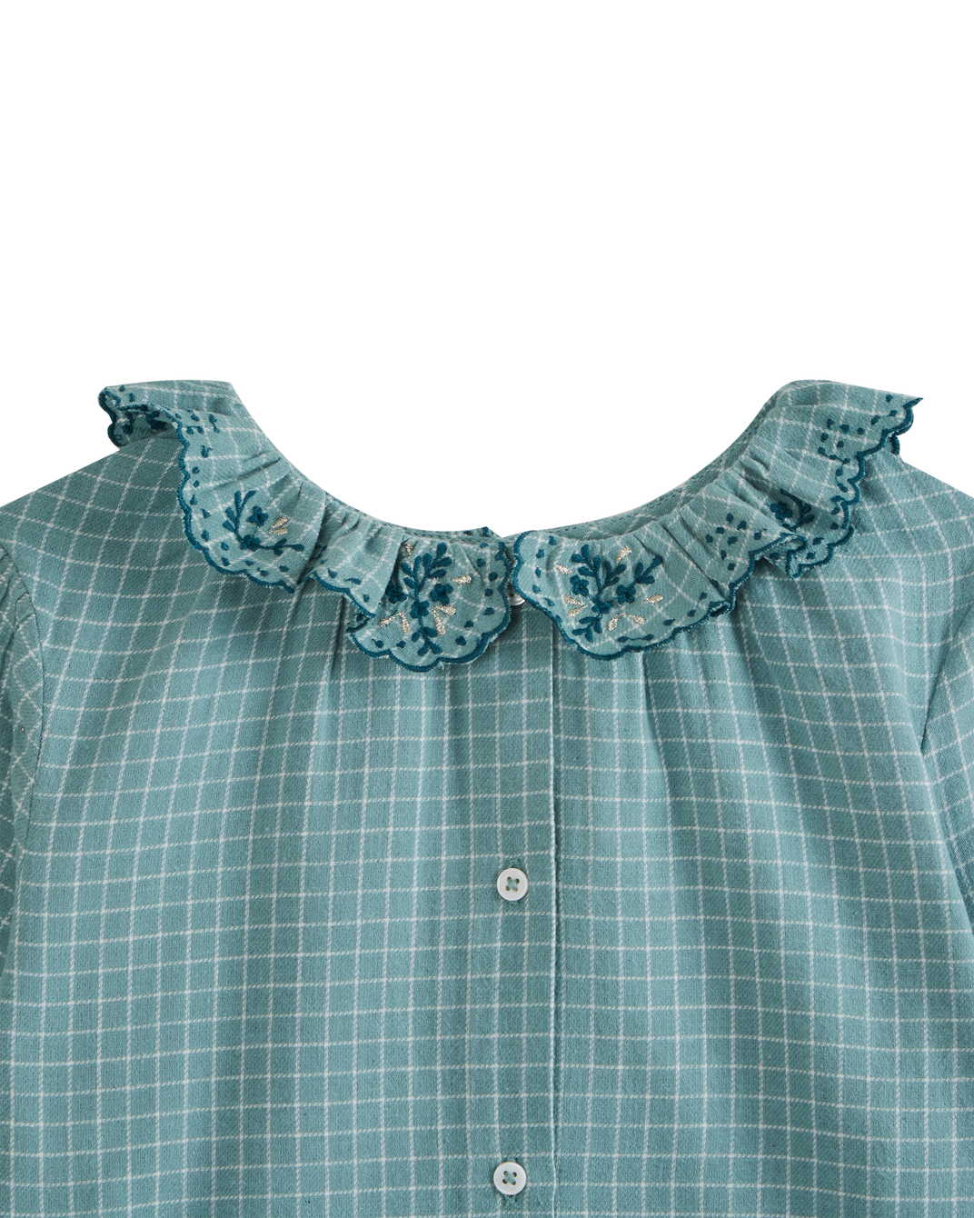 Blouse carreaux Félicie céladon