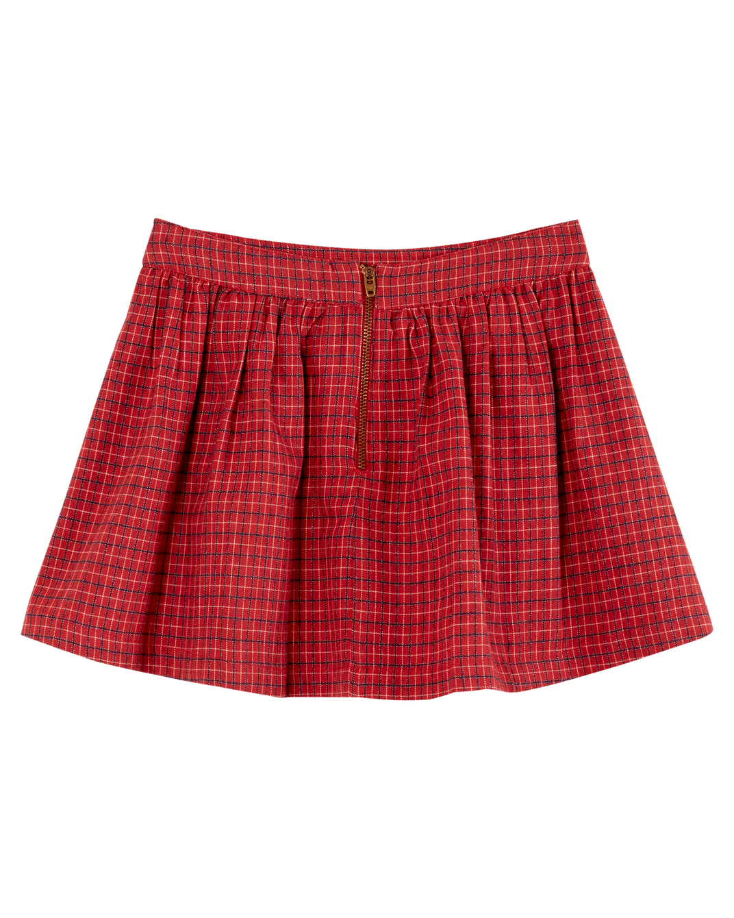 Red plaid mini skirt