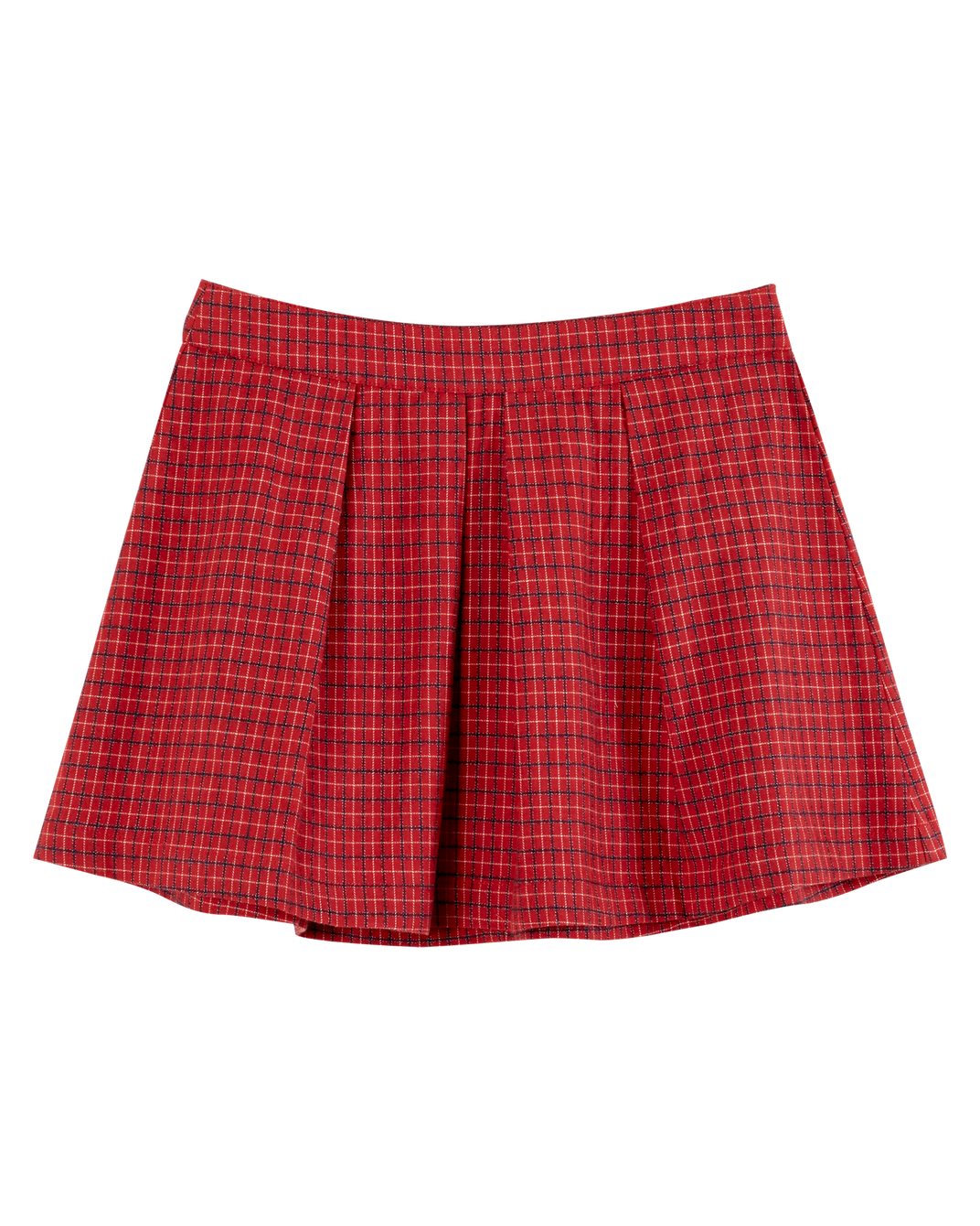Red plaid mini skirt