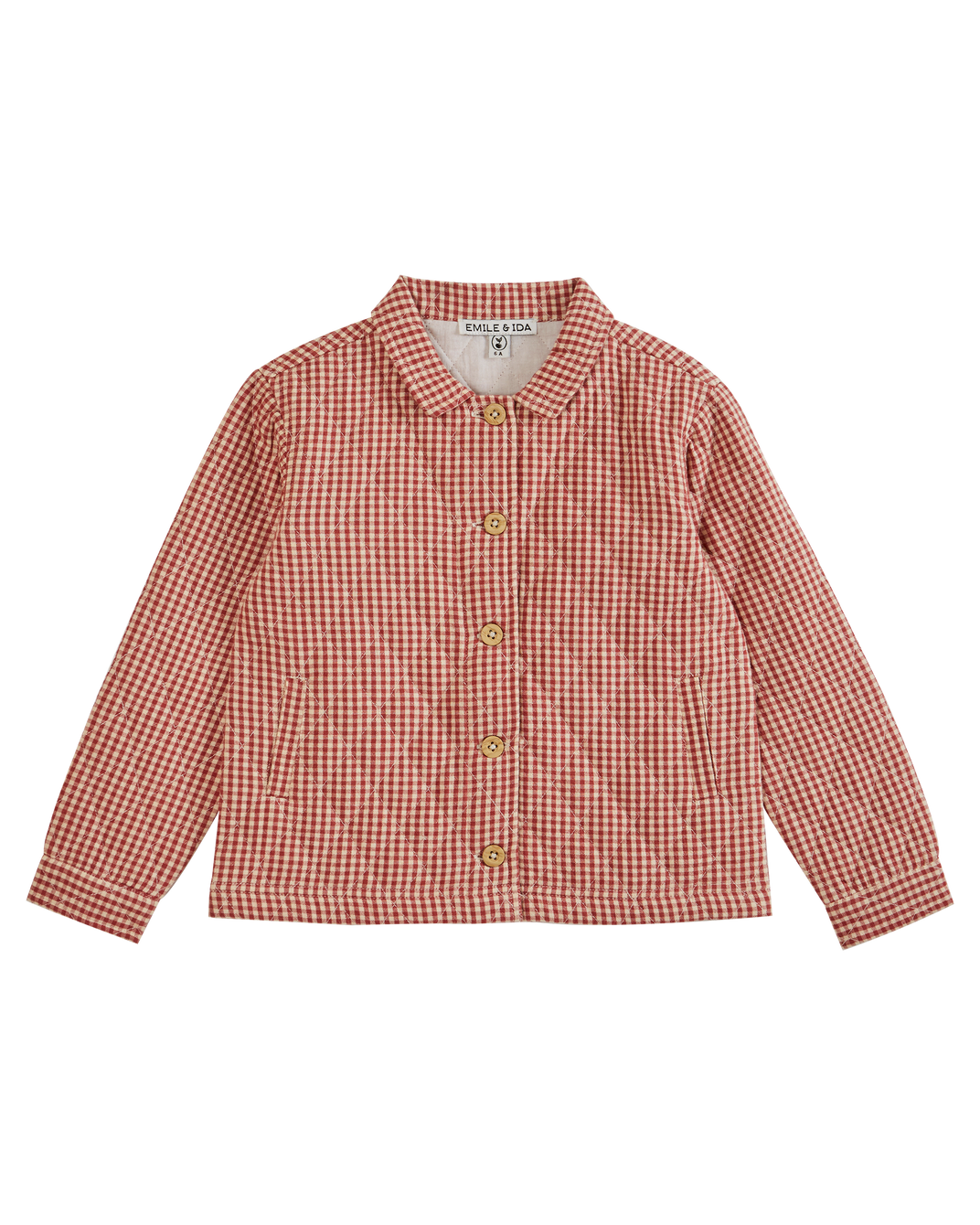 Veste matelassée vichy framboise