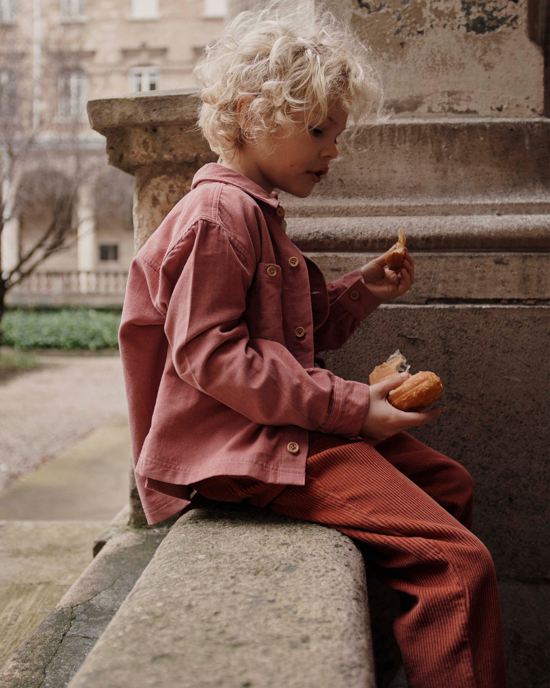 Chemise velours rose flamingo
