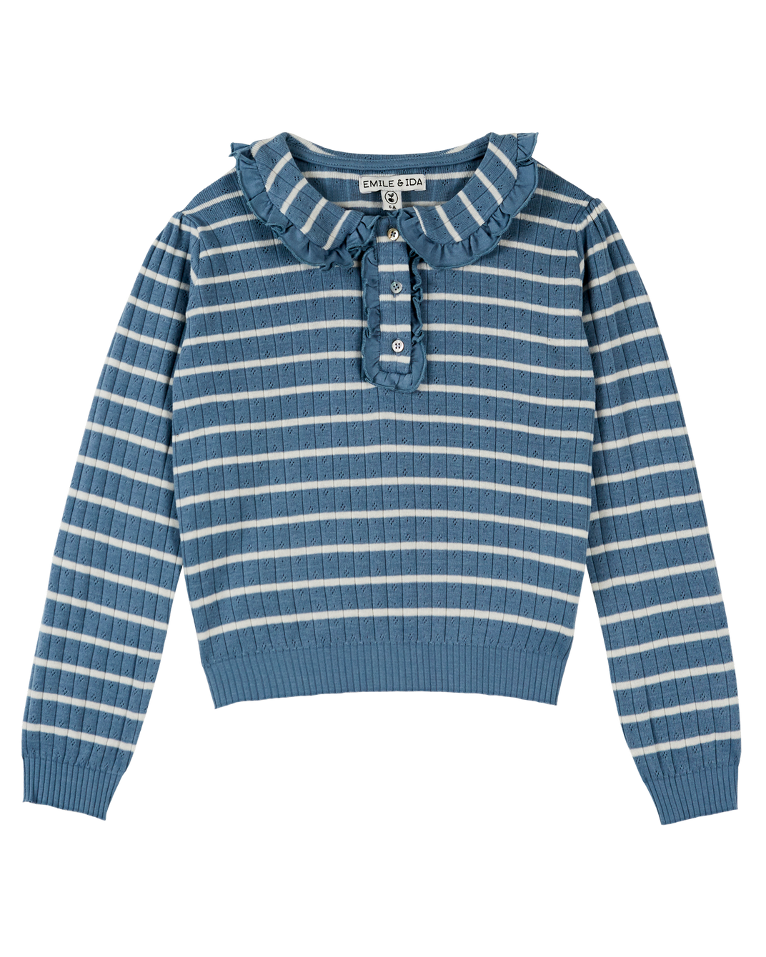 T-shirt rayures coton et modal ciel