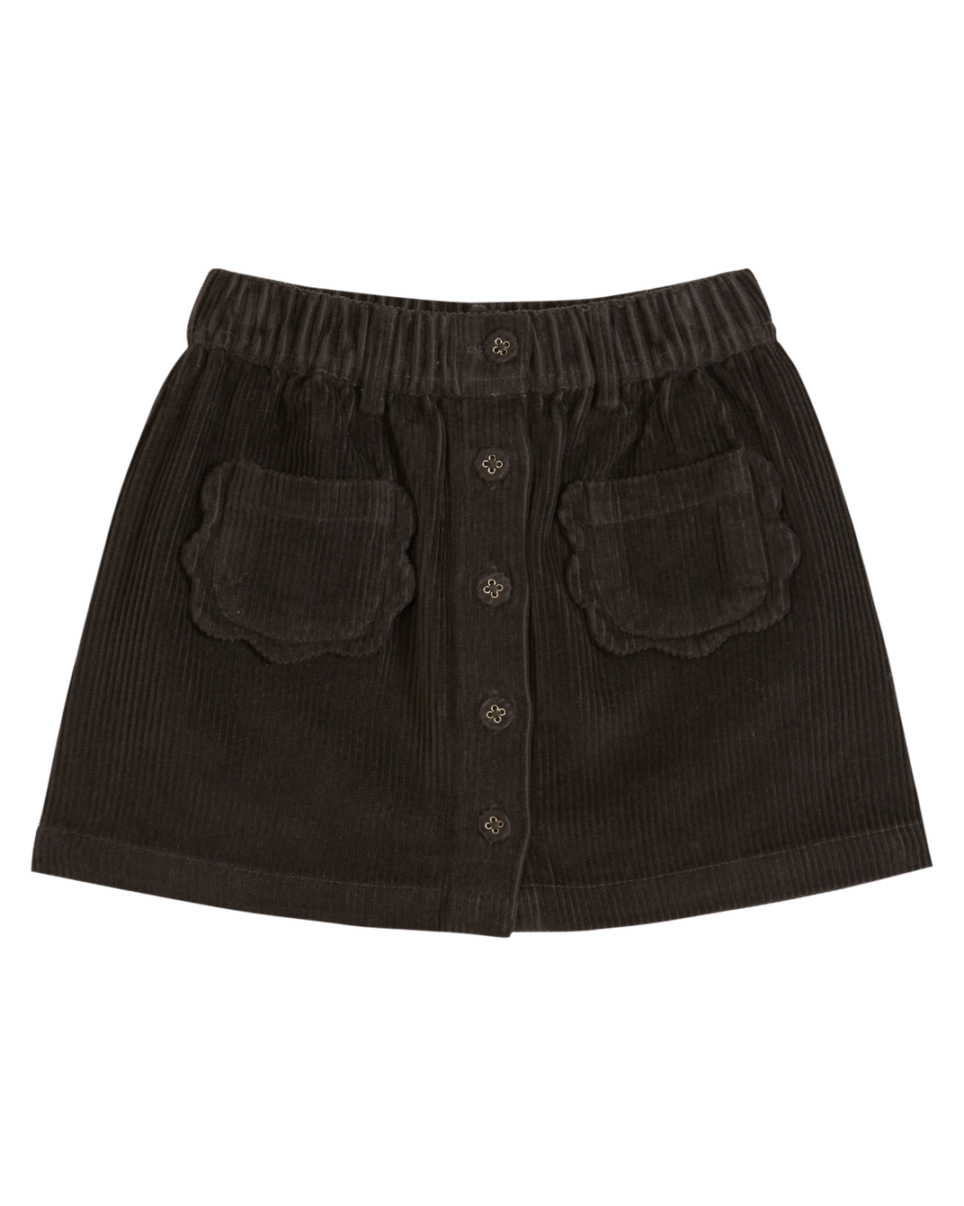 Mini-jupe velours bitume