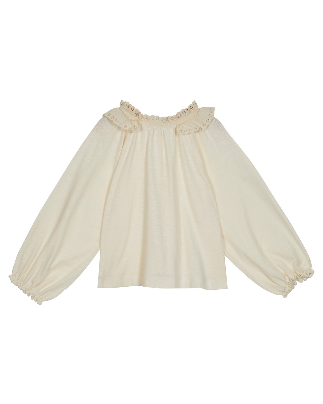 Blouse fille fronces coton bio écru