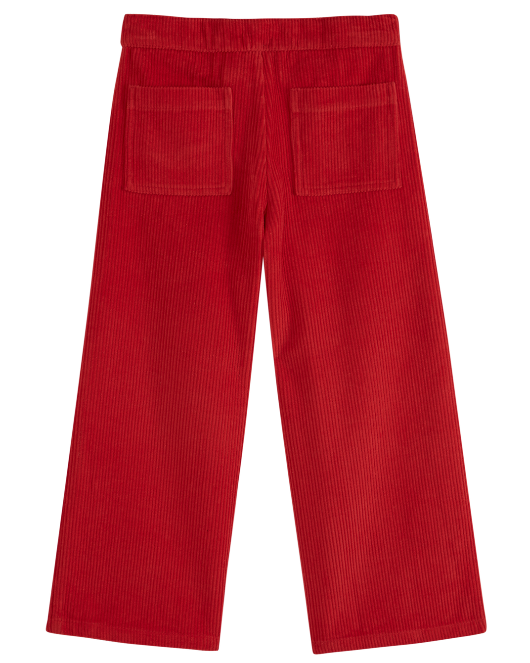 Pantalon poches fleurs velours rouge