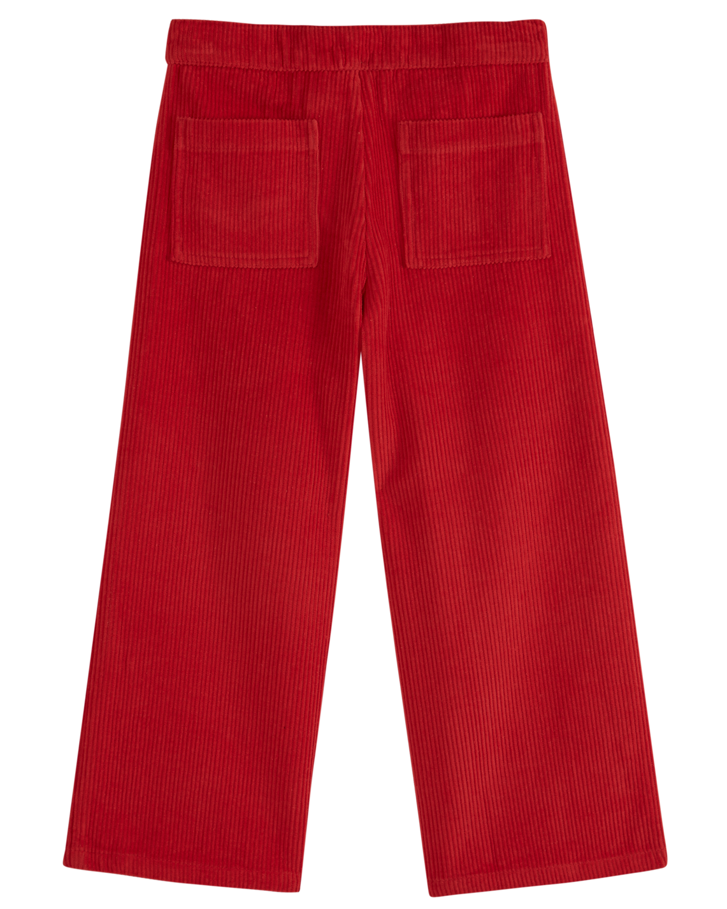 Pantalon poches fleurs velours rouge