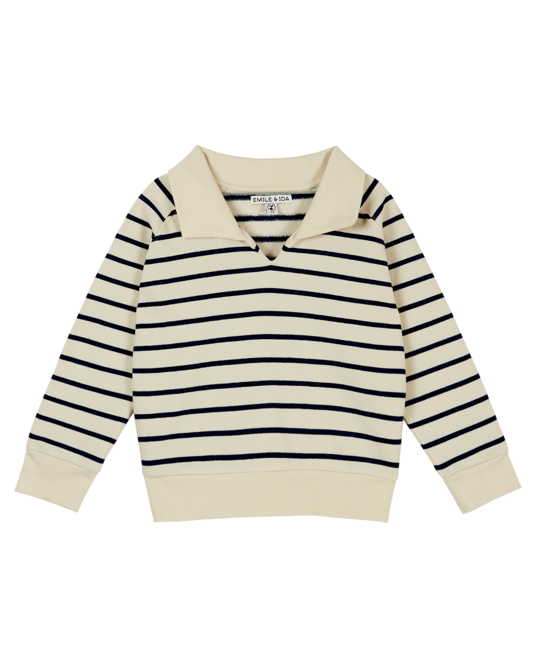 Sweat rayures coton bio marine