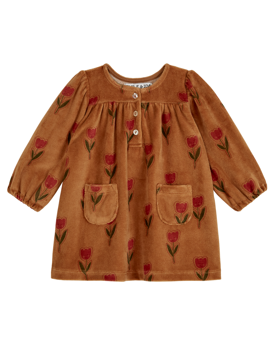 Robe bébé tulipe joyeuse marron