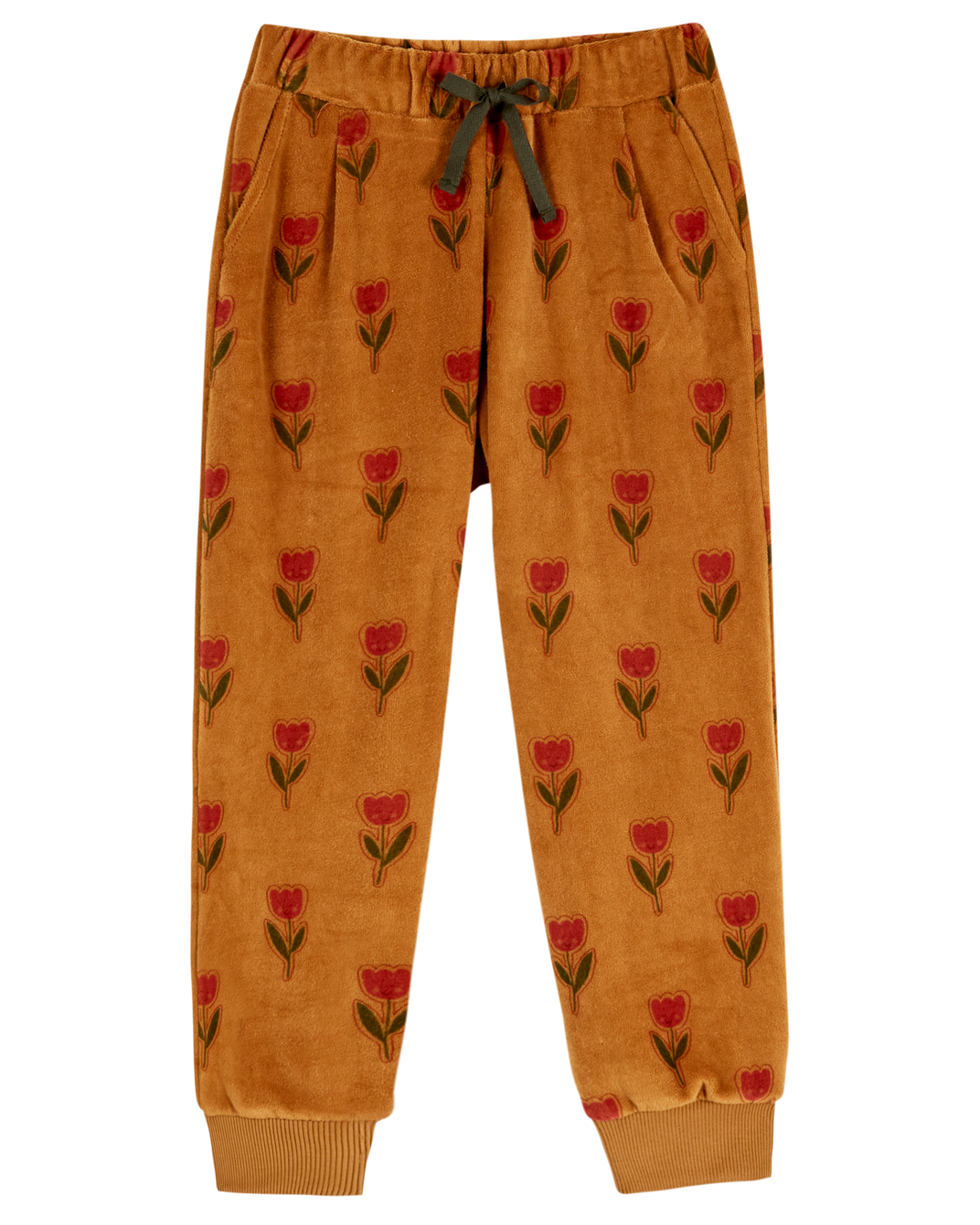 Jogger tulipe joyeuse velours marron