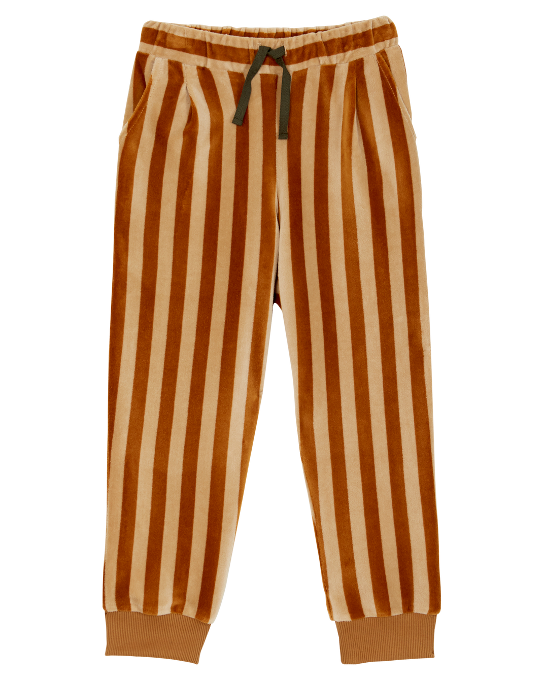 Jogger rayures velours macadamia