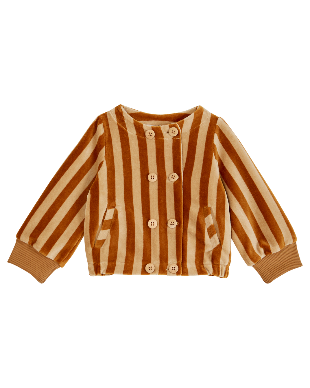 Blouson rayures velours macadamia