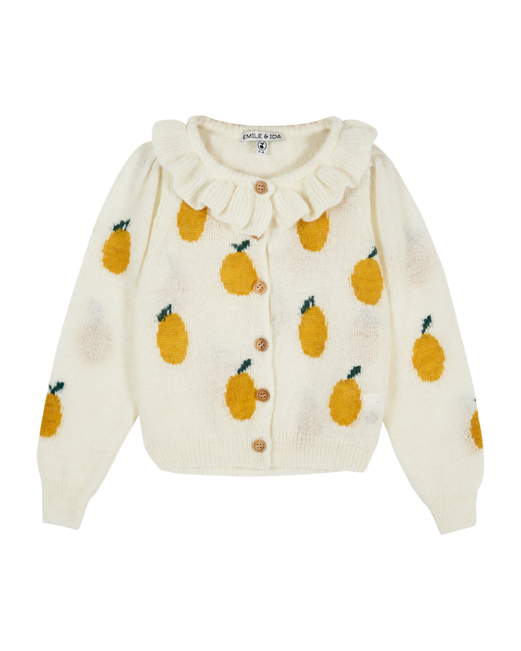 Cardigan fille citron écru