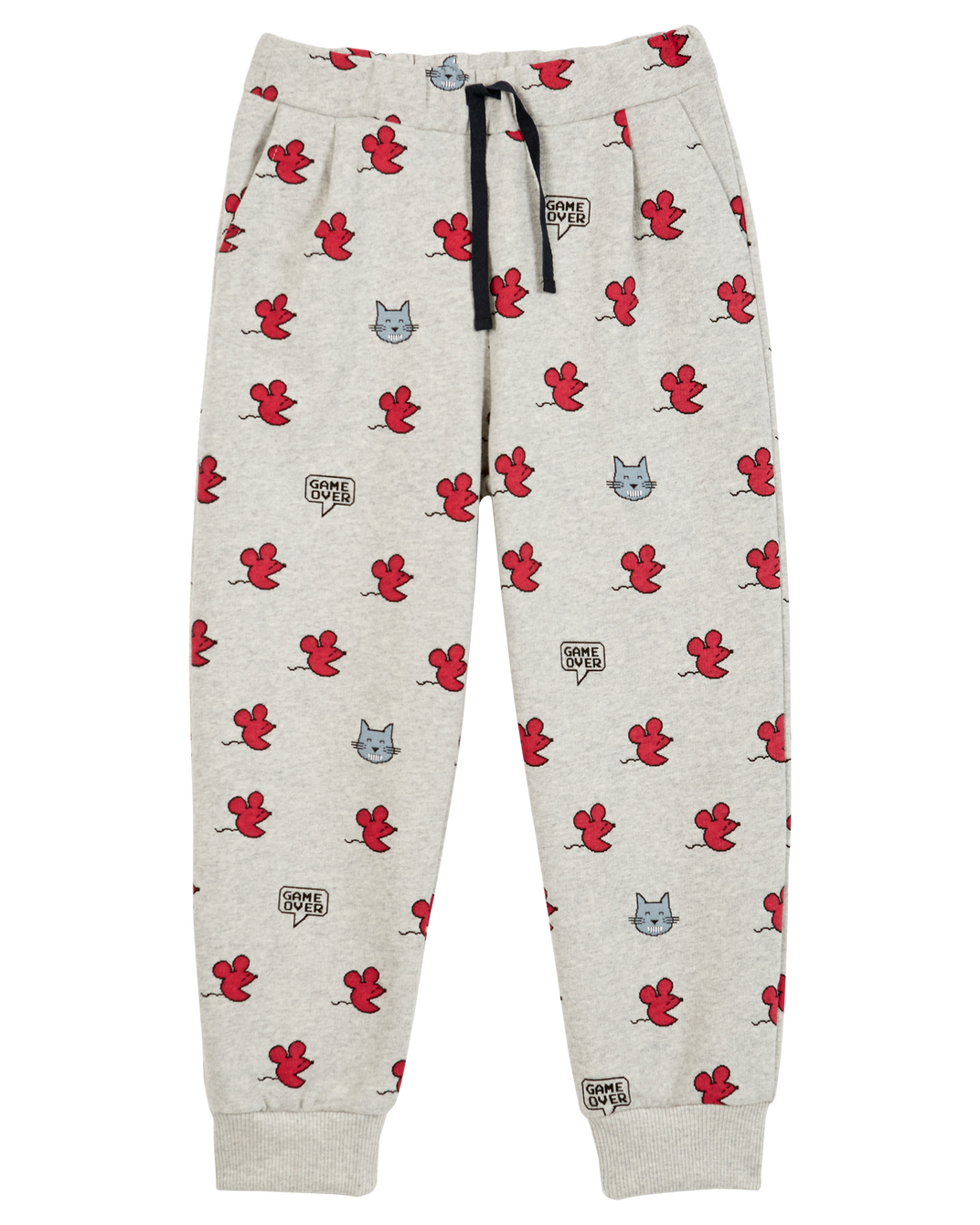 Jogger souris coton bio gris chiné