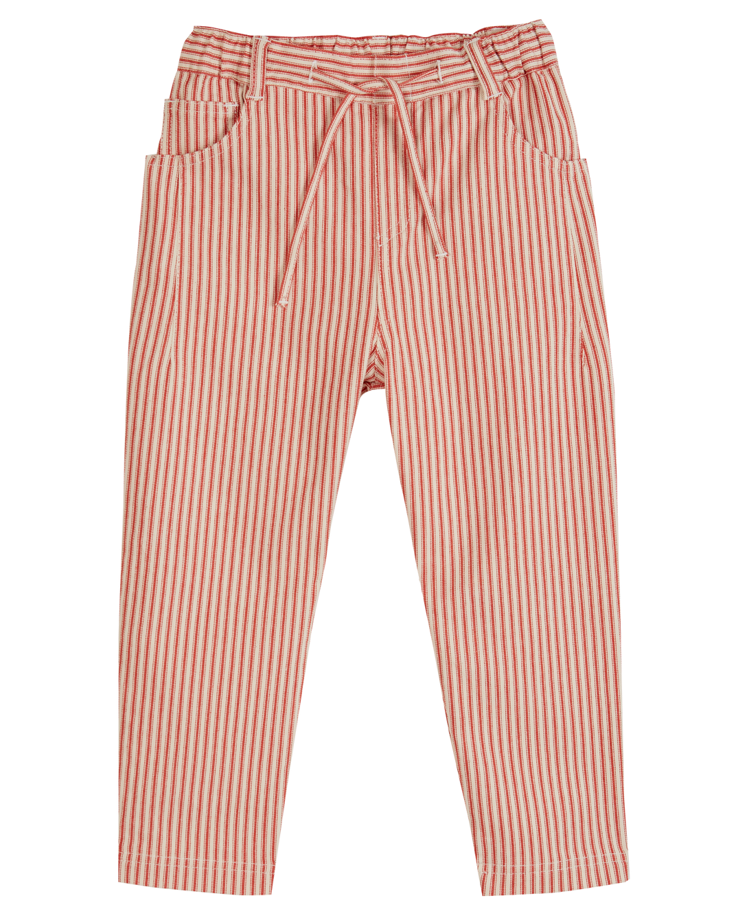 Pantalon rayures rouge et écru