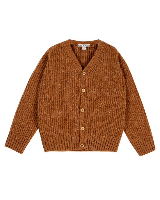 emile et ida Cardigan enfant laine recyclée caramel