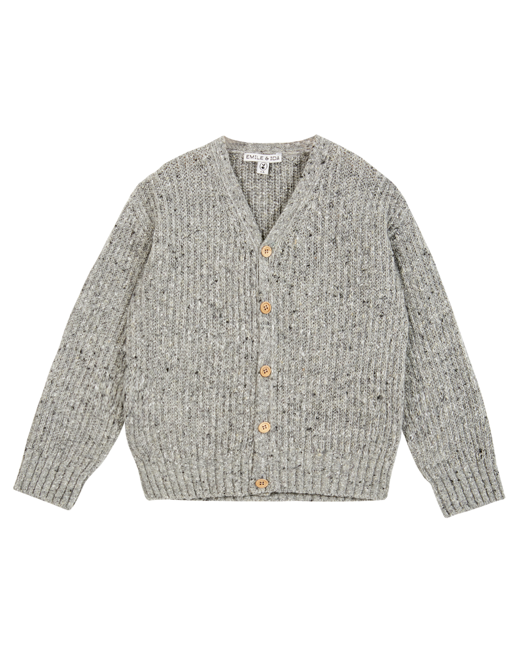 Cardigan enfant laine recyclée gris