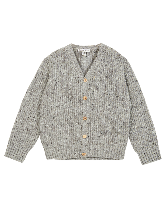emile et ida Cardigan enfant laine recyclée gris