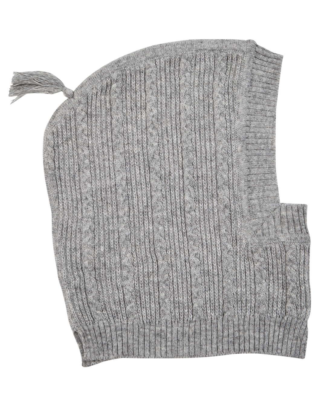 Cagoule cachemire et mérinos gris chiné