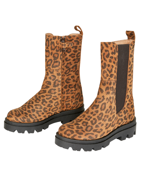 Bottines - Cuir léopard brun