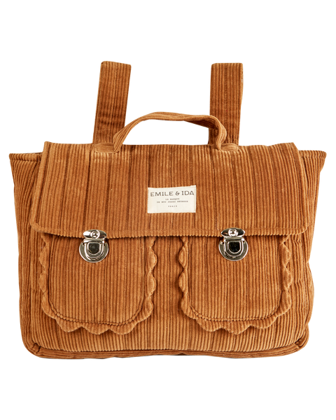 Cartable velours macadamia