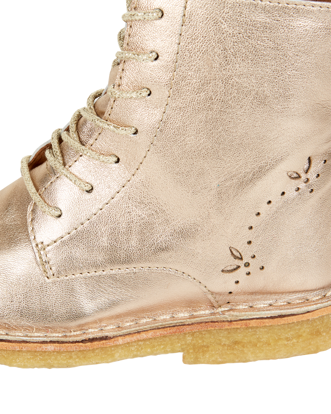 Boots à lacets cuir doré