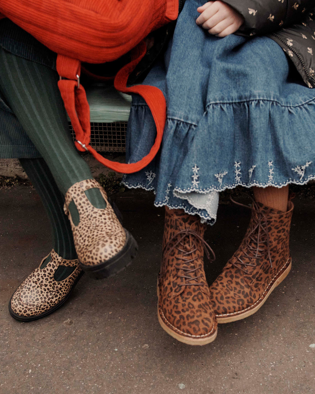 Boots à lacets cuir léopard brun