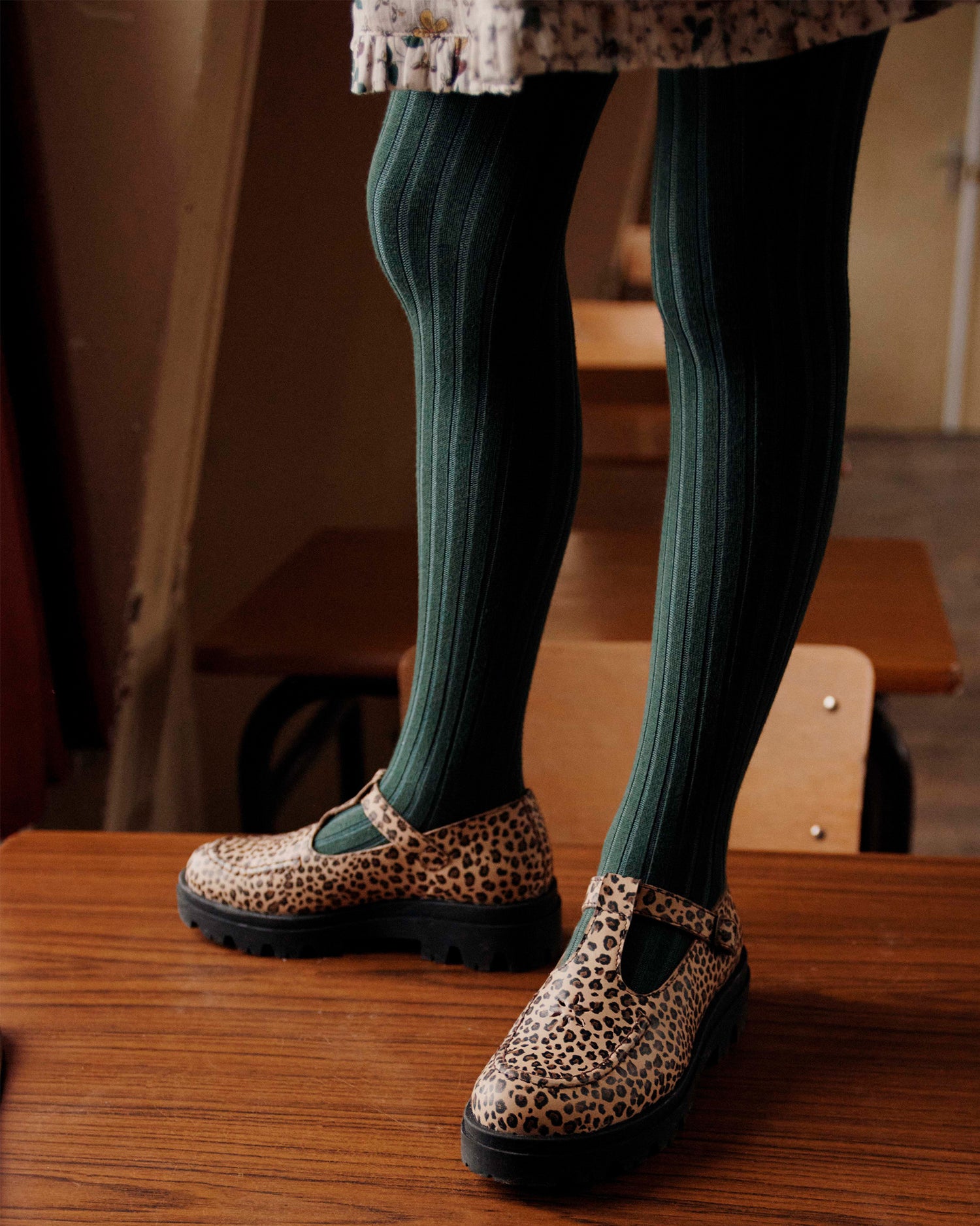Mocassins cuir petit leopard