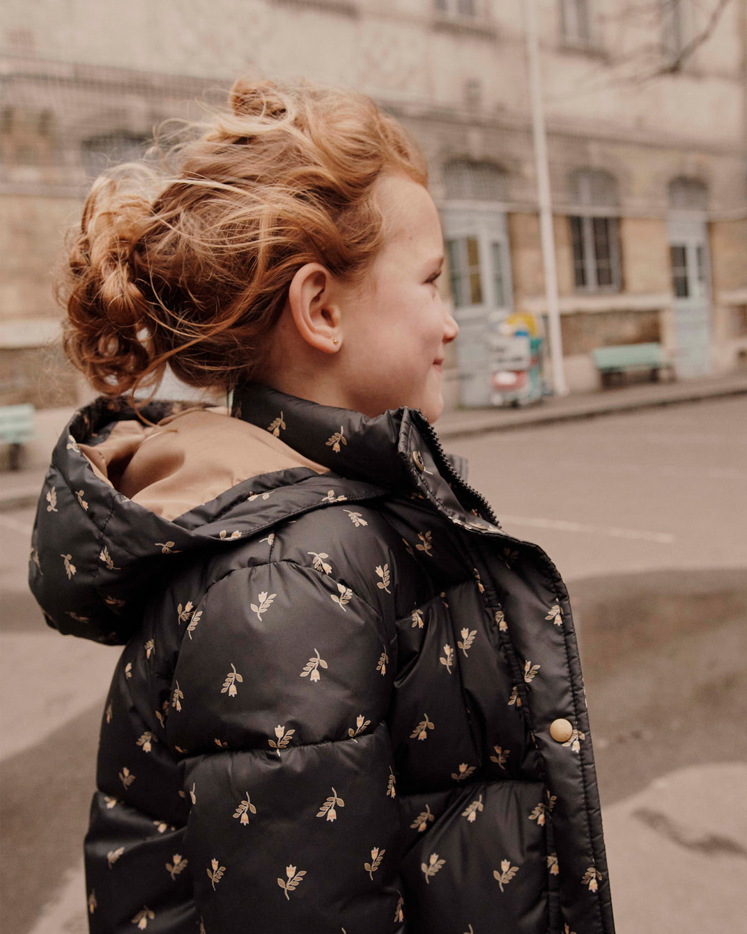 Doudoune doublée polaire jonquille bitume